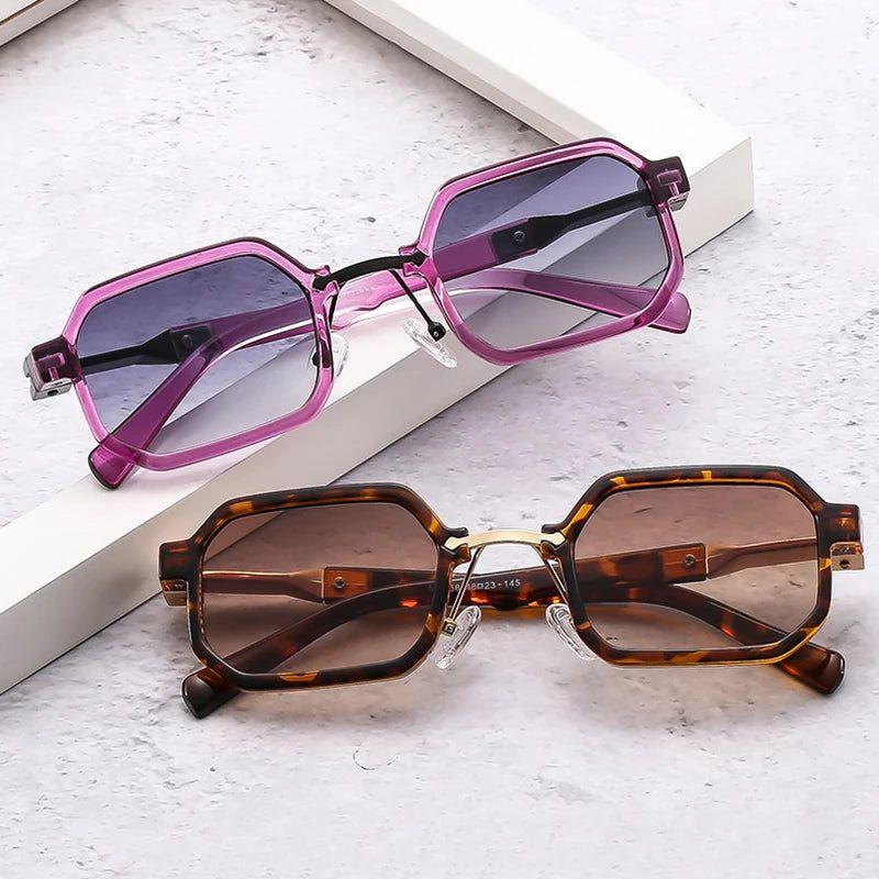 Stylish Double Color Punk Square Sunglasses with UV400 Protection - Lucid Fantasy 