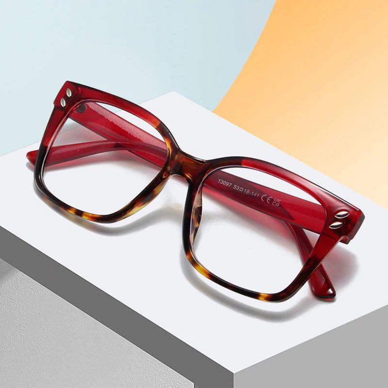 Stylish Double-Tone Square Spectacles with Anti-Blue Light Technology and Gradient Design - Lucid Fantasy 