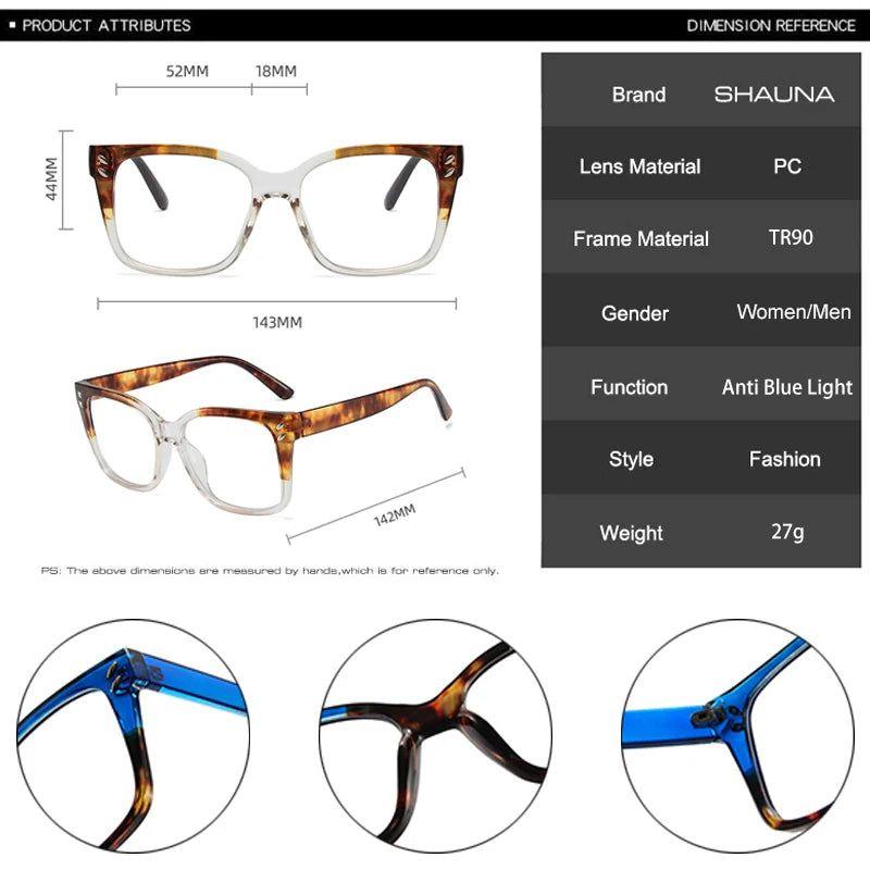 Stylish Double-Tone Square Spectacles with Anti-Blue Light Technology and Gradient Design - Lucid Fantasy 