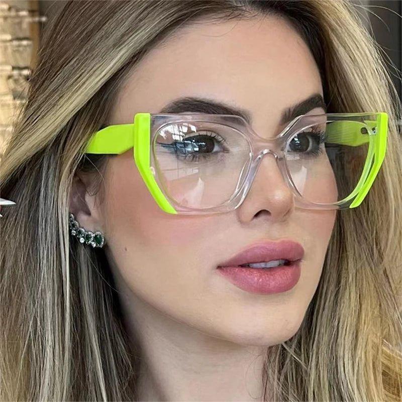 Stylish Dual-Tone Cat Eye Anti-Blue Light Glasses Optical Frame - Lucid Fantasy 