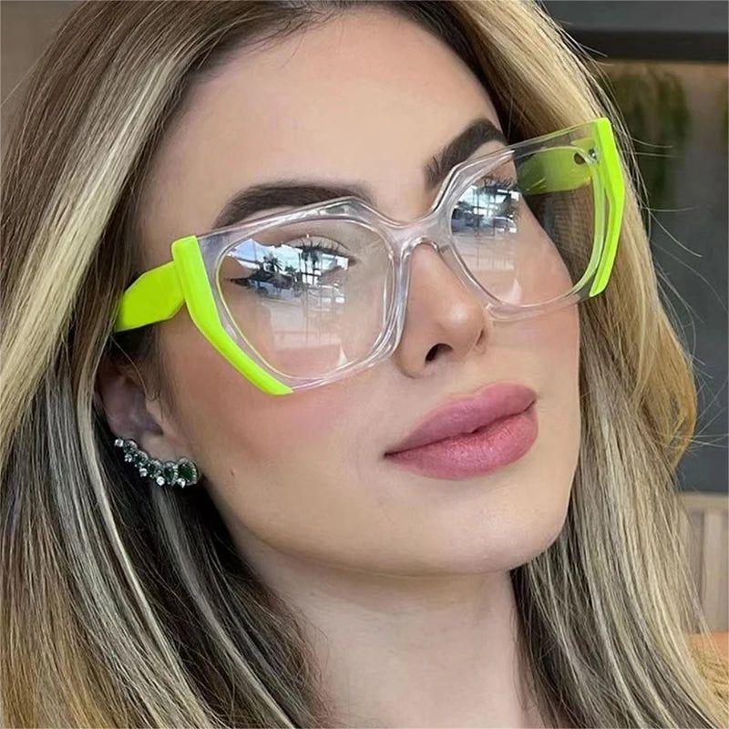 Stylish Dual-Tone Cat Eye Anti-Blue Light Glasses Optical Frame - Lucid Fantasy 