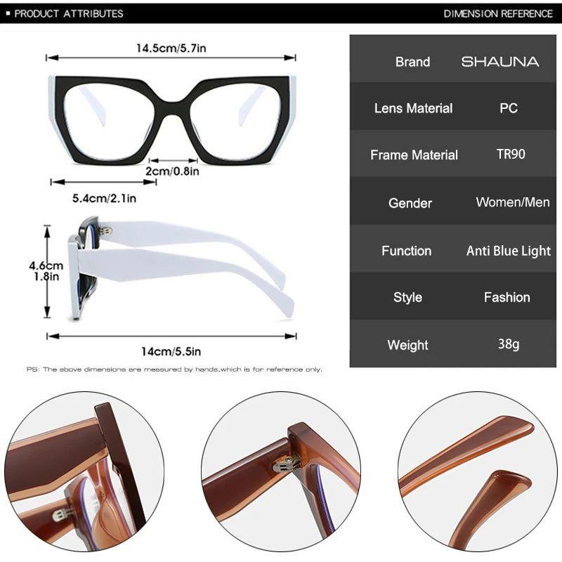 Stylish Dual-Tone Cat Eye Anti-Blue Light Glasses Optical Frame - Lucid Fantasy 