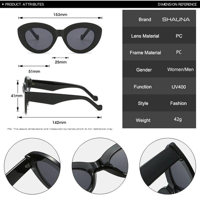 Stylish Glam Cat Eye Sunglasses with UV400 Protection and Chic Oval Lenses - Lucid Fantasy 