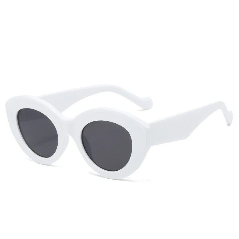 Stylish Glam Cat Eye Sunglasses with UV400 Protection and Chic Oval Lenses - Lucid Fantasy 