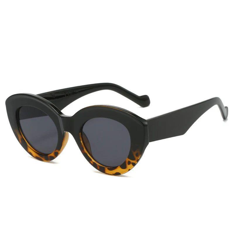 Stylish Glam Cat Eye Sunglasses with UV400 Protection and Chic Oval Lenses - Lucid Fantasy 