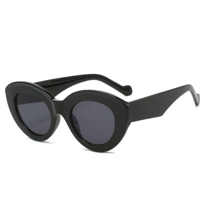 Stylish Glam Cat Eye Sunglasses with UV400 Protection and Chic Oval Lenses - Lucid Fantasy 