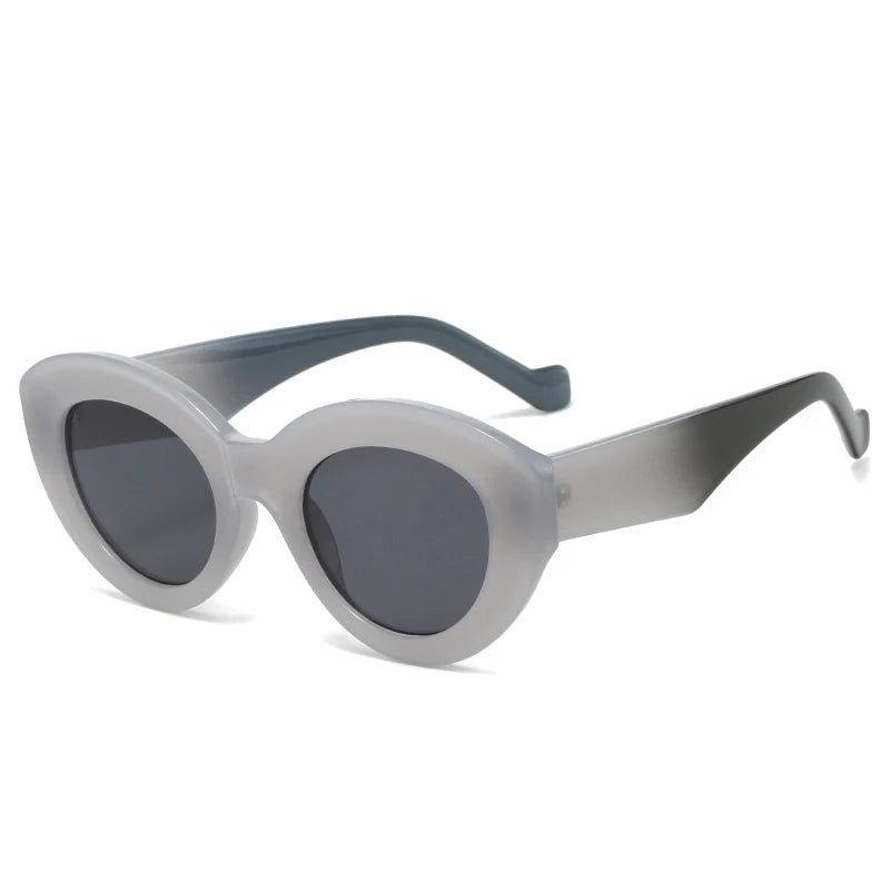 Stylish Glam Cat Eye Sunglasses with UV400 Protection and Chic Oval Lenses - Lucid Fantasy 