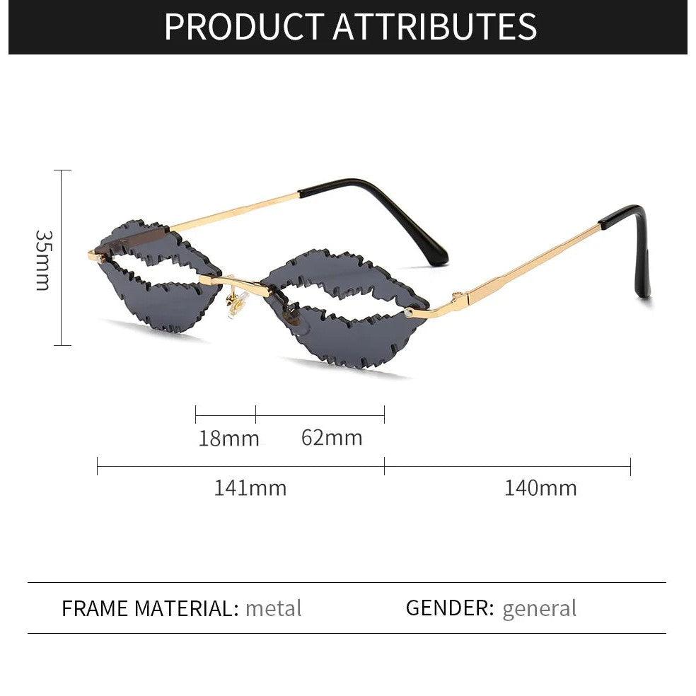 Stylish Gradient Lip Design Rimless Oval Sunglasses with UV400 Protection in Candy Colors - Lucid Fantasy 