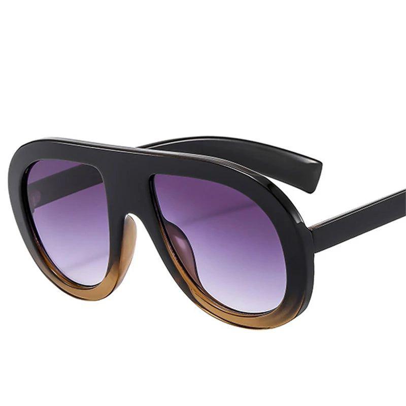 Stylish Gradient Pilot Sunglasses with Double Color Design and UV400 Protection - Lucid Fantasy 