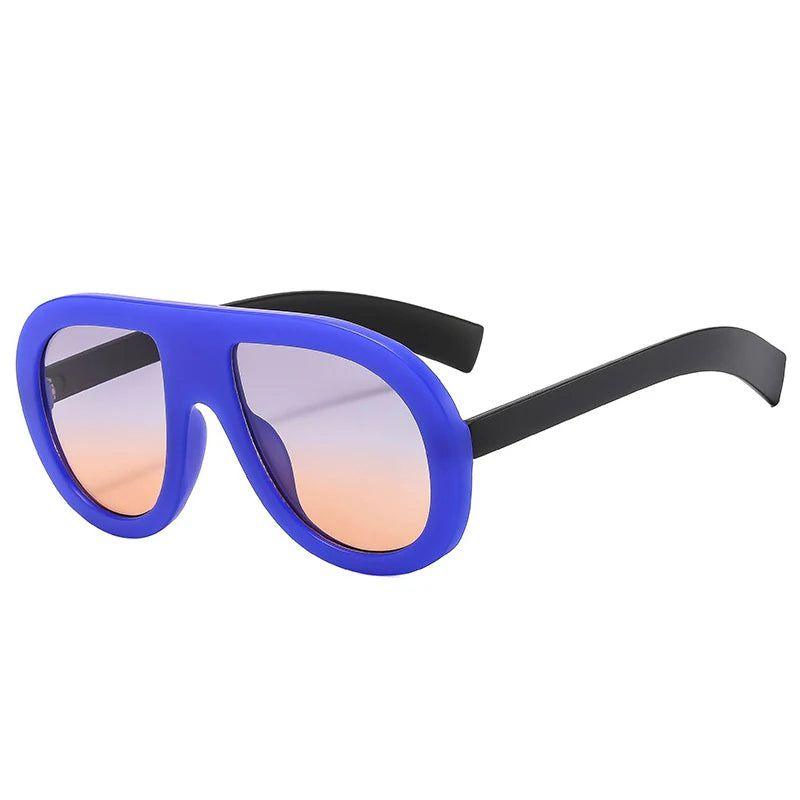 Stylish Gradient Pilot Sunglasses with Double Color Design and UV400 Protection - Lucid Fantasy 