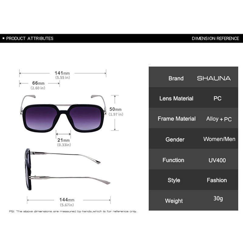 Stylish Gradient Square Double Bridge UV400 Driving Sunglasses - Lucid Fantasy 