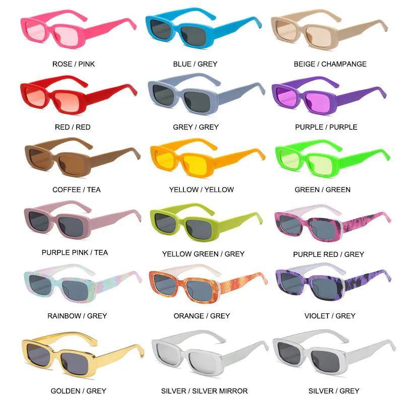 Stylish Matte Rectangle Sunglasses with UV400 Protection - Lucid Fantasy 