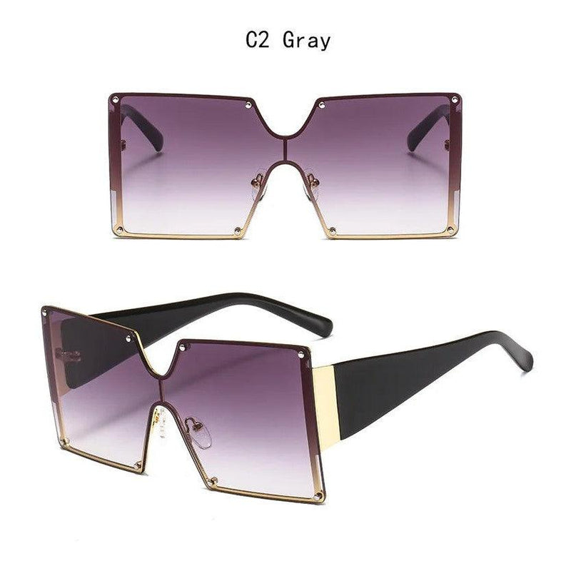 Stylish Oversized Butterfly Designer Sunglasses with Square UV400 Lenses - Lucid Fantasy 