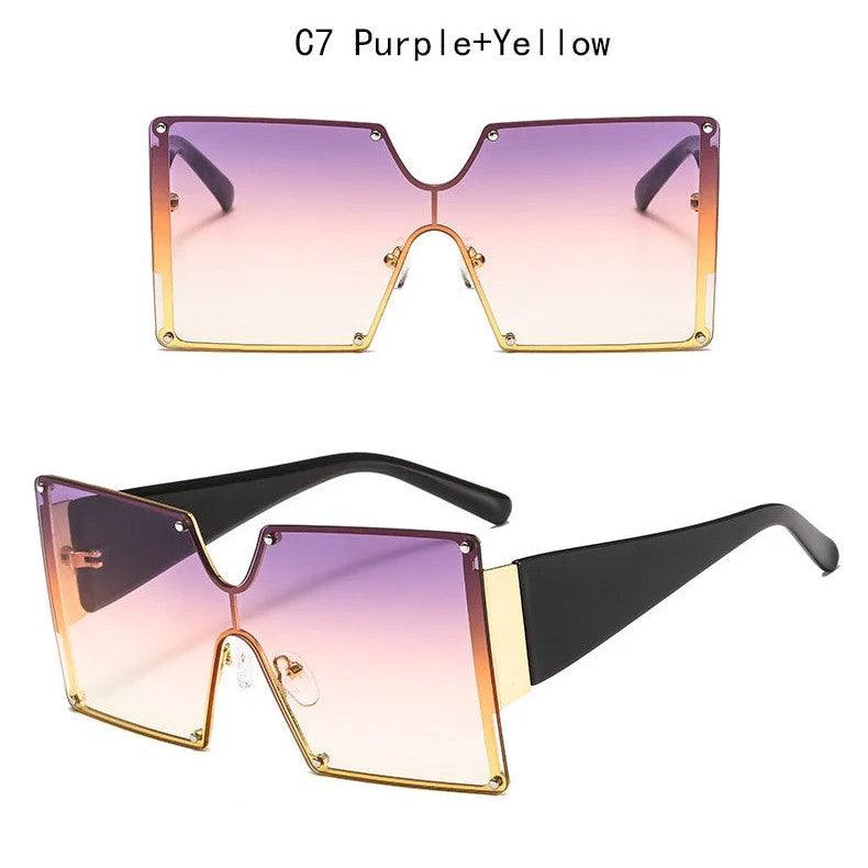 Stylish Oversized Butterfly Designer Sunglasses with Square UV400 Lenses - Lucid Fantasy 