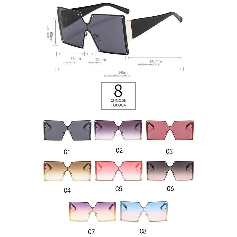 Stylish Oversized Butterfly Designer Sunglasses with Square UV400 Lenses - Lucid Fantasy 