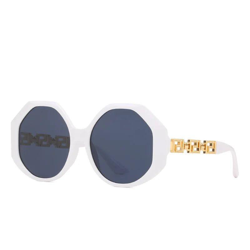 Stylish Oversized Hexagon Sunglasses with Unique Hollow Cutout Design and UV400 Protection - Lucid Fantasy 