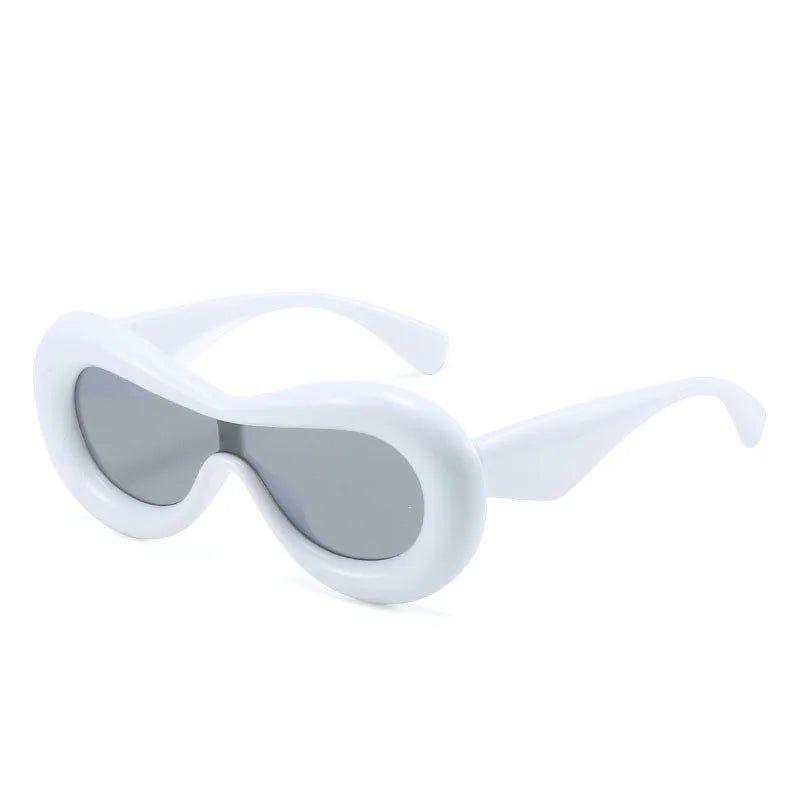 Stylish Oversized Oval Sunglasses with Thick Frames - UV400 Protection Fashion Eyewear - Lucid Fantasy 