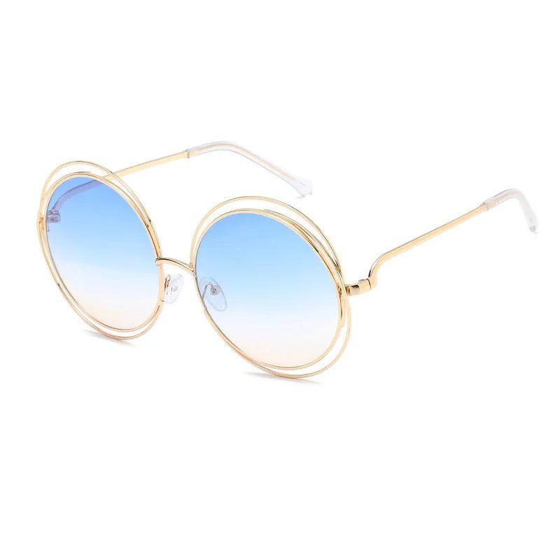 Stylish Oversized Round Fashion Sunglasses with UV400 Protection and Alloy Frame - Lucid Fantasy 