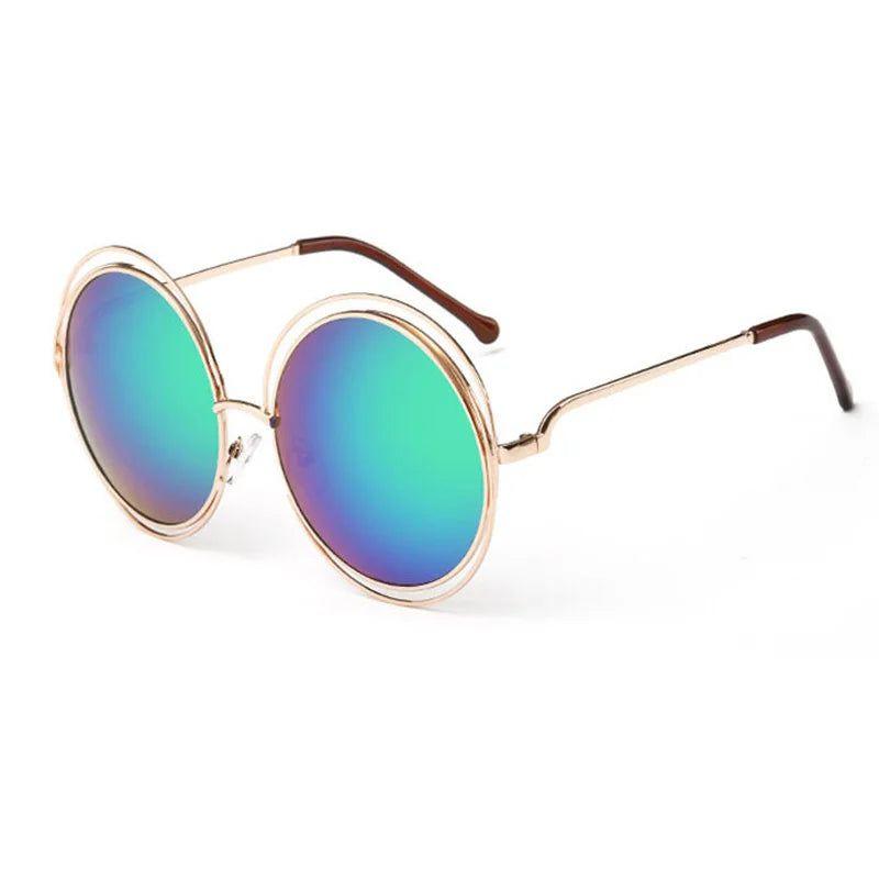 Stylish Oversized Round Fashion Sunglasses with UV400 Protection and Alloy Frame - Lucid Fantasy 