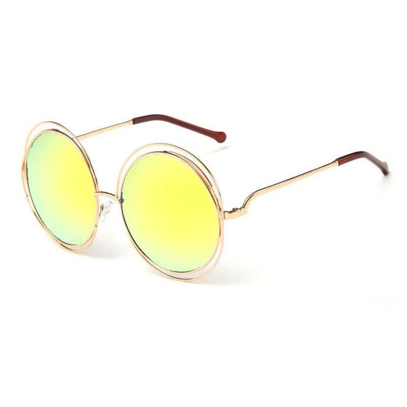 Stylish Oversized Round Fashion Sunglasses with UV400 Protection and Alloy Frame - Lucid Fantasy 