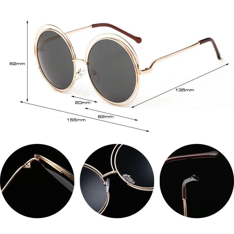 Stylish Oversized Round Fashion Sunglasses with UV400 Protection and Alloy Frame - Lucid Fantasy 