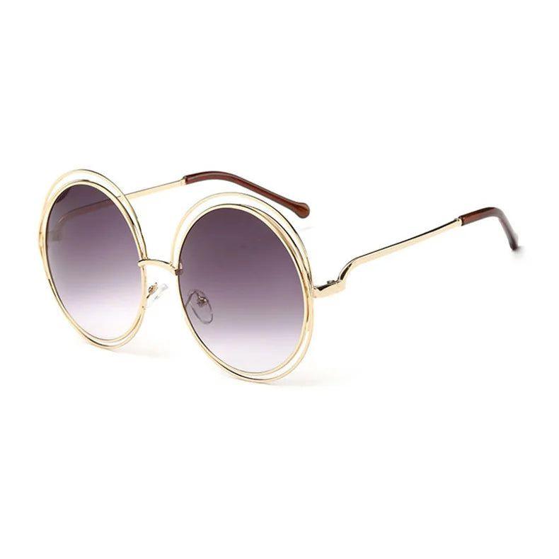 Stylish Oversized Round Fashion Sunglasses with UV400 Protection and Alloy Frame - Lucid Fantasy 