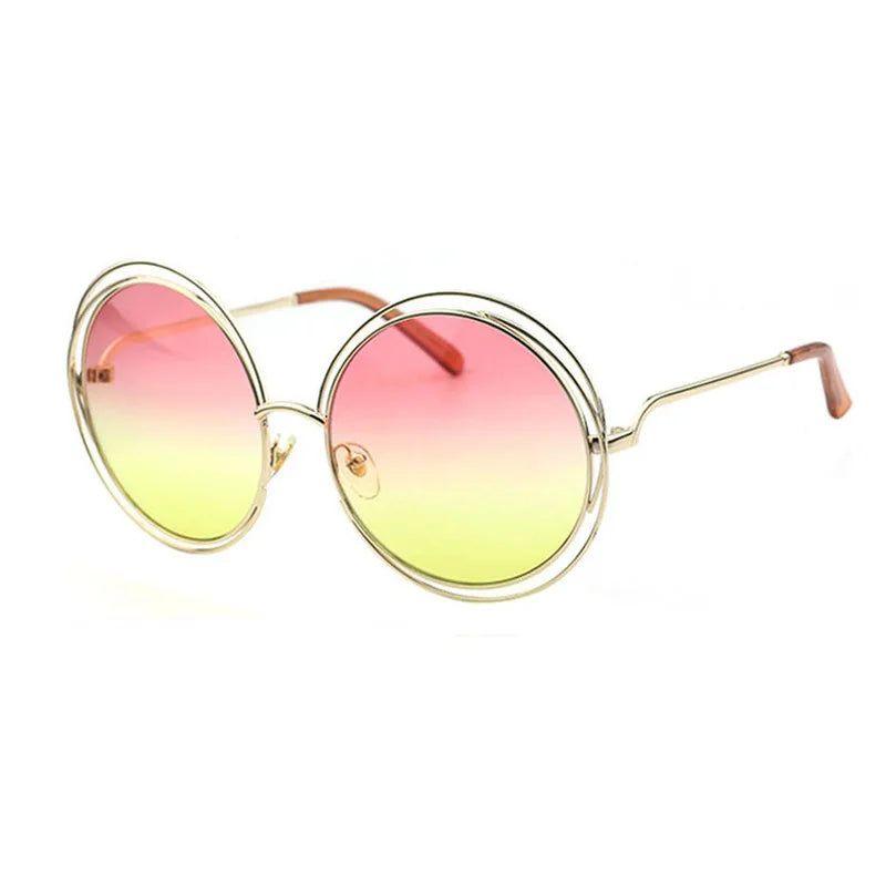 Stylish Oversized Round Fashion Sunglasses with UV400 Protection and Alloy Frame - Lucid Fantasy 