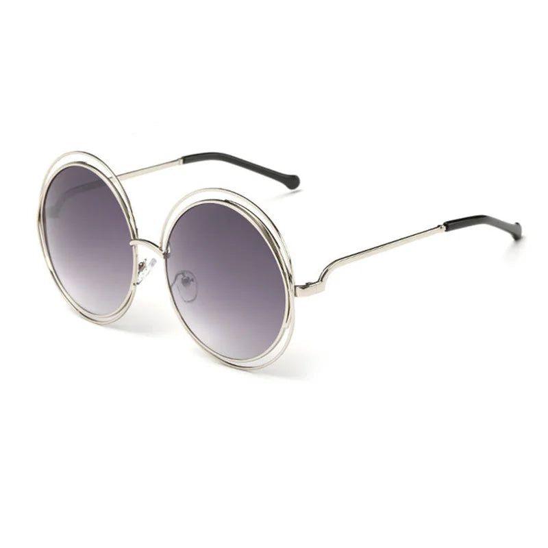 Stylish Oversized Round Fashion Sunglasses with UV400 Protection and Alloy Frame - Lucid Fantasy 