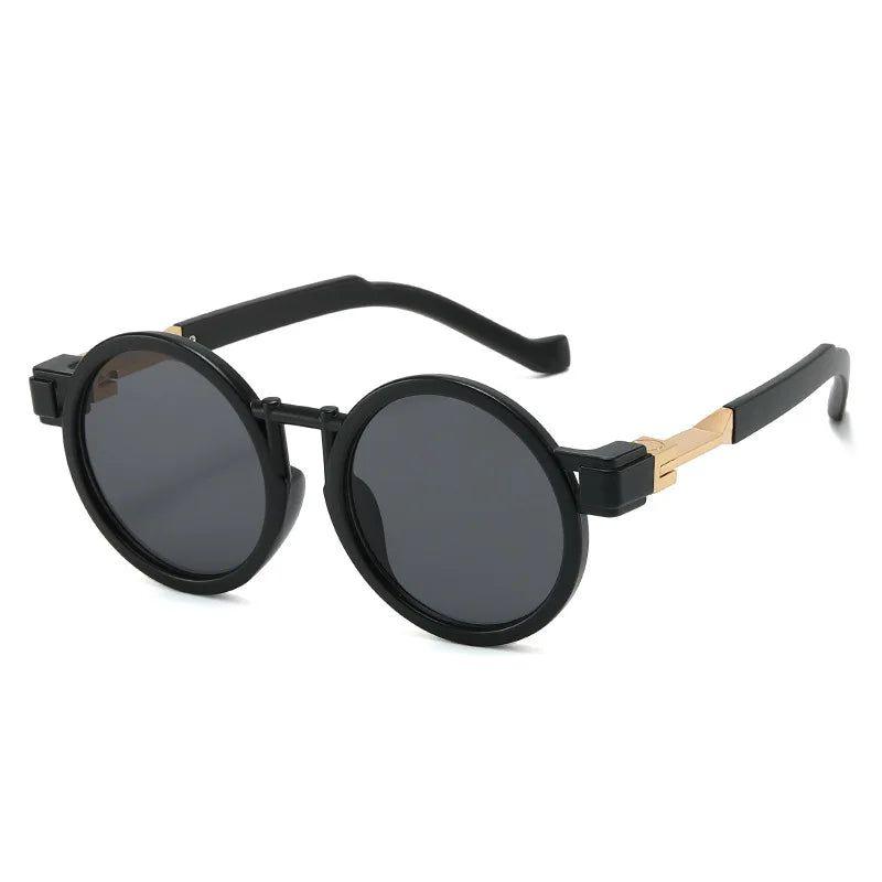 Stylish Punk Round Sunglasses with UV400 Shielding - Trendy Fashion Eyewear - Lucid Fantasy 