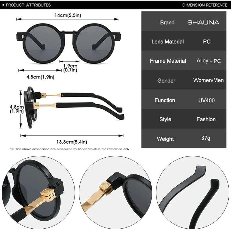 Stylish Punk Round Sunglasses with UV400 Shielding - Trendy Fashion Eyewear - Lucid Fantasy 