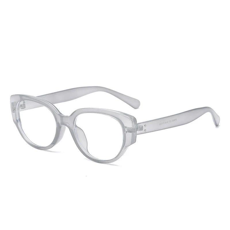 Stylish Retro Cat Eye Anti-Blue Light Glasses with Rivet Accents and Dual Color Frame - Lucid Fantasy 