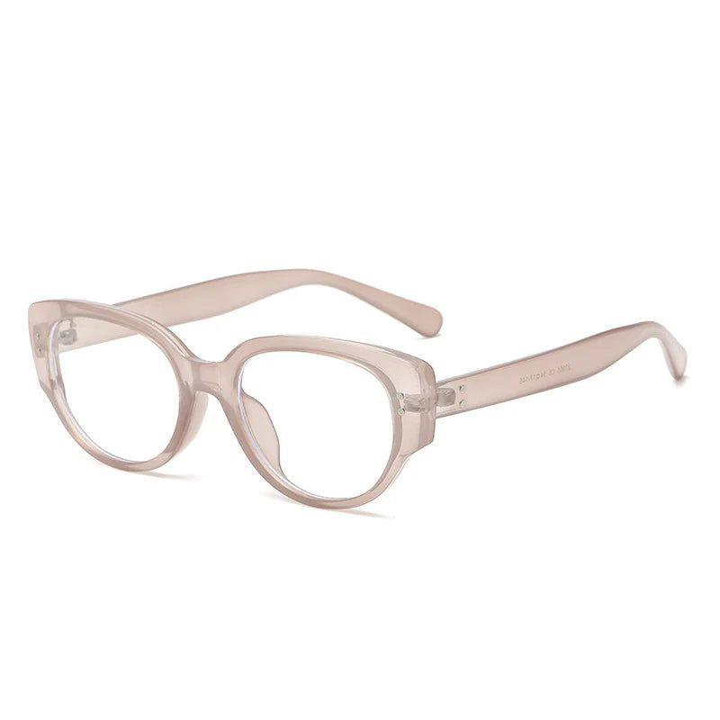 Stylish Retro Cat Eye Anti-Blue Light Glasses with Rivet Accents and Dual Color Frame - Lucid Fantasy 