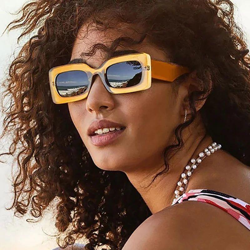 Stylish Retro Jelly Square Sunglasses with UV400 Protection - Lucid Fantasy 