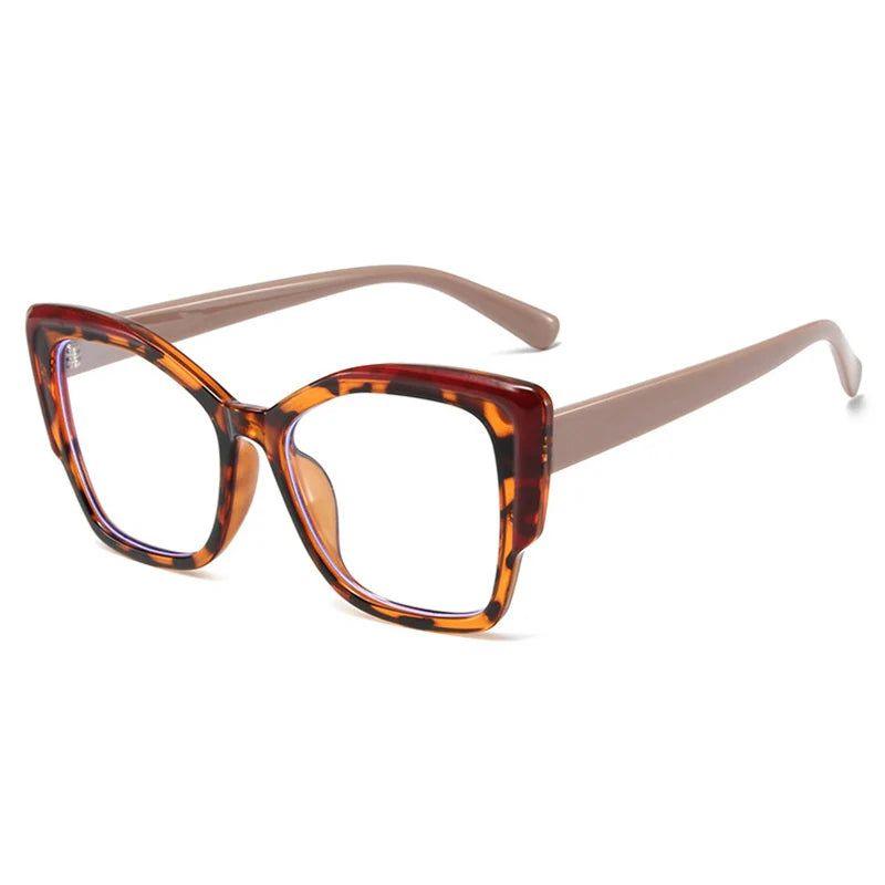 Stylish Retro Leopard Cat Eye TR90 Glasses with Blue Light Blocking Lenses - Lucid Fantasy 