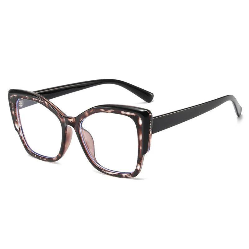 Stylish Retro Leopard Cat Eye TR90 Glasses with Blue Light Blocking Lenses - Lucid Fantasy 