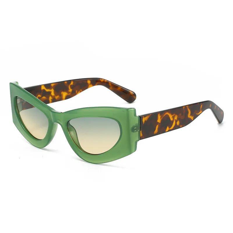 Stylish Retro Leopard Print Cat Eye Sunglasses with UV400 Protection and Gradient Lenses - Lucid Fantasy 