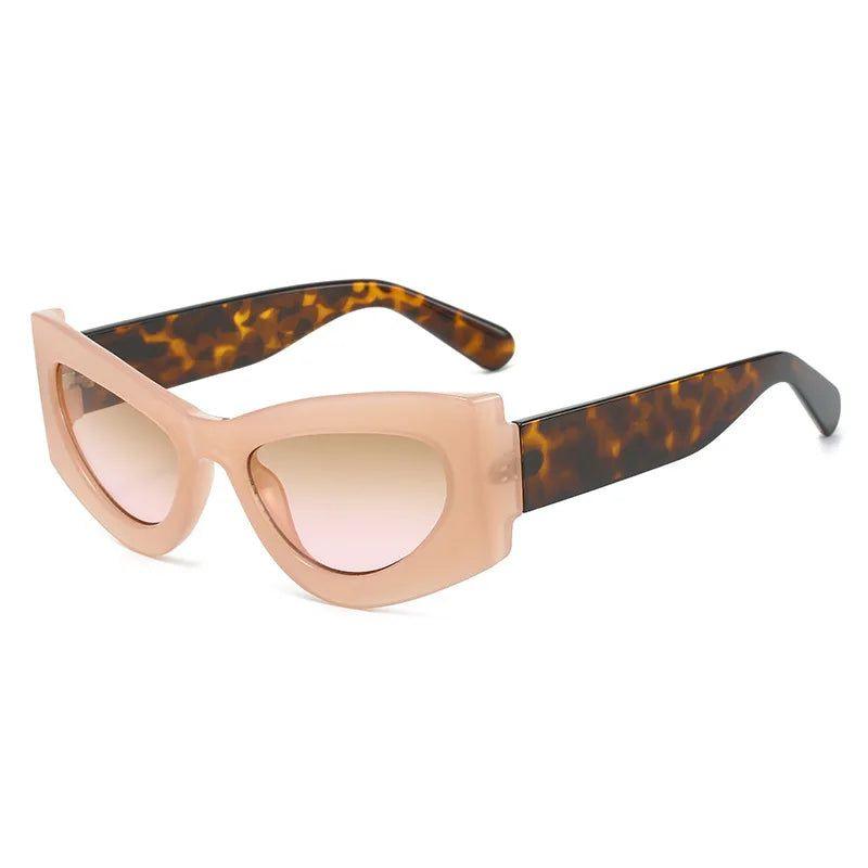 Stylish Retro Leopard Print Cat Eye Sunglasses with UV400 Protection and Gradient Lenses - Lucid Fantasy 