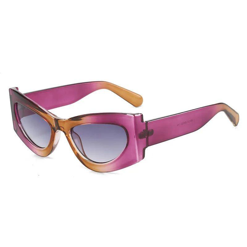 Stylish Retro Leopard Print Cat Eye Sunglasses with UV400 Protection and Gradient Lenses - Lucid Fantasy 