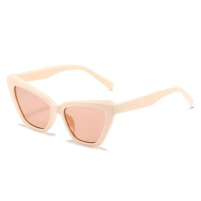 Stylish Retro Polygon Cat Eye Sunglasses with Gradient UV400 Protection - Lucid Fantasy 