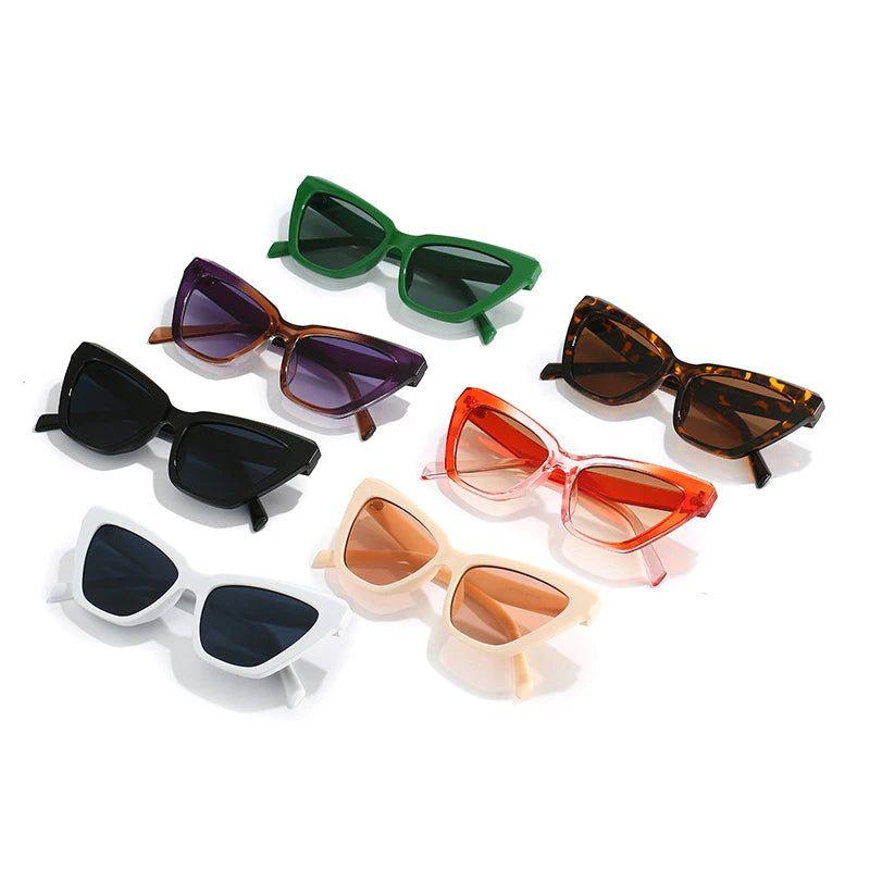 Stylish Retro Polygon Cat Eye Sunglasses with Gradient UV400 Protection - Lucid Fantasy 