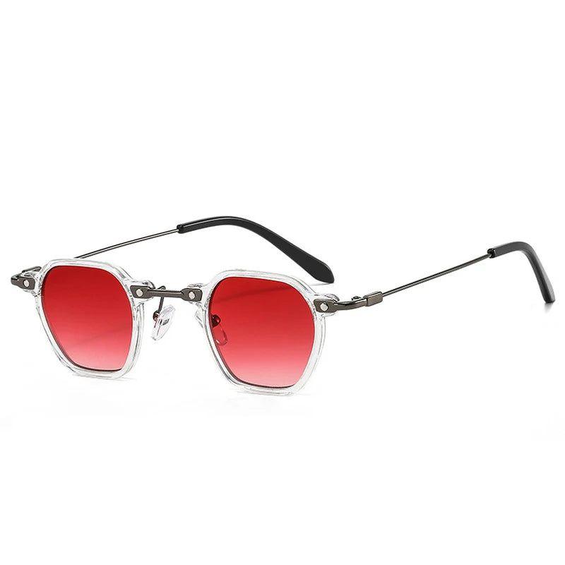 Stylish Retro Punk Small Square Sunglasses with Gradient Candy Colors and UV400 Protection - Lucid Fantasy 