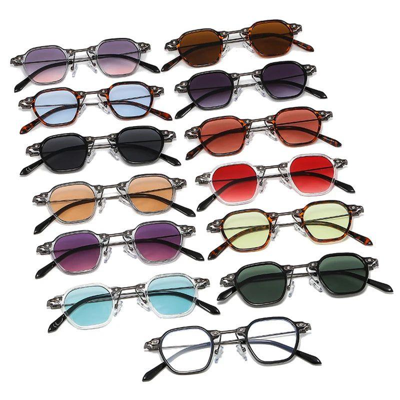 Stylish Retro Punk Small Square Sunglasses with Gradient Candy Colors and UV400 Protection - Lucid Fantasy 