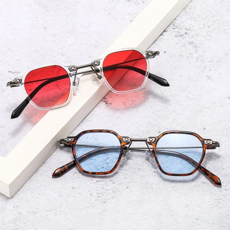 Stylish Retro Punk Small Square Sunglasses with Gradient Candy Colors and UV400 Protection - Lucid Fantasy 