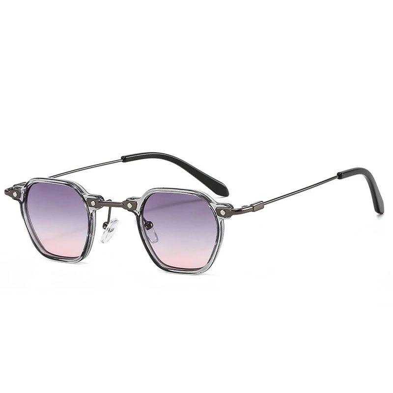 Stylish Retro Punk Small Square Sunglasses with Gradient Candy Colors and UV400 Protection - Lucid Fantasy 