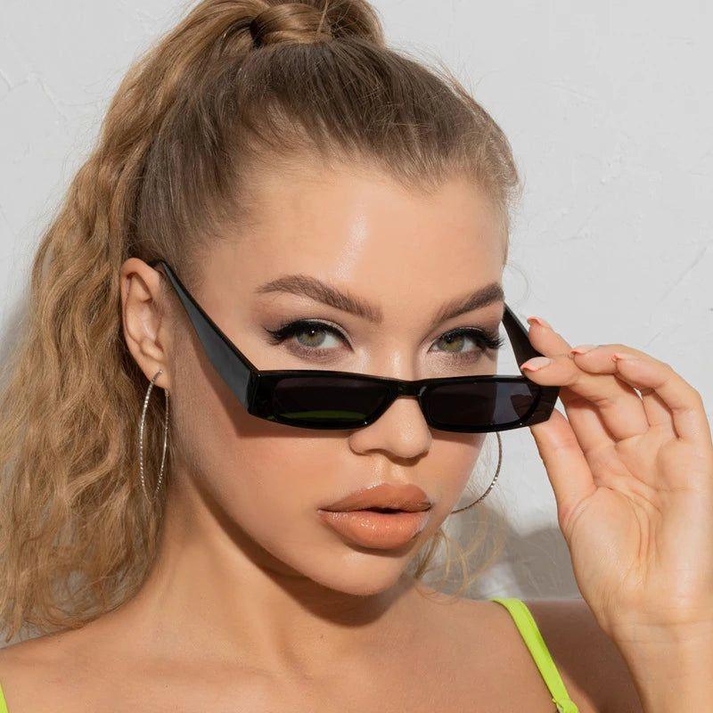 Stylish Retro Rectangle Sunglasses with UV400 Protection - Trendy Fashion Shades - Lucid Fantasy 