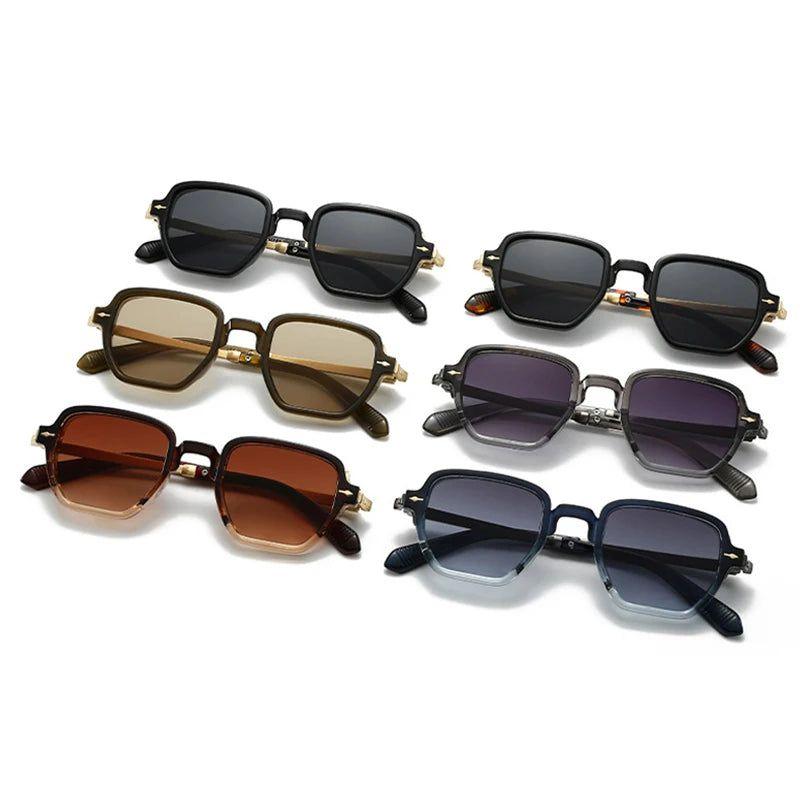 Stylish Retro Riveted Square Sunglasses with UV400 Protection - Lucid Fantasy 