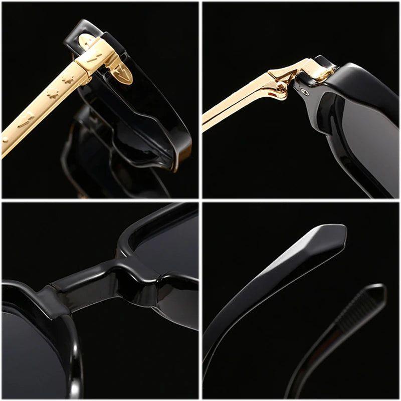 Stylish Retro Riveted Square Sunglasses with UV400 Protection - Lucid Fantasy 