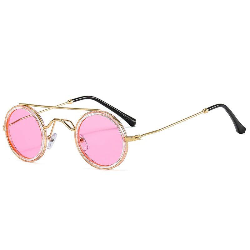 Stylish Retro Round Metal Shades with Double Bridges and UV400 Protection in Candy Colors - Lucid Fantasy 