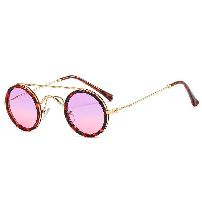 Stylish Retro Round Metal Shades with Double Bridges and UV400 Protection in Candy Colors - Lucid Fantasy 