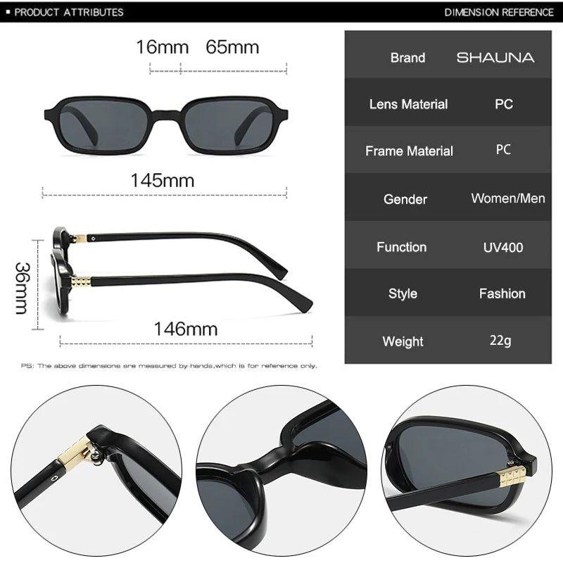 Stylish Retro Small Rectangle Sunglasses with UV400 Fashion Lenses - Lucid Fantasy 